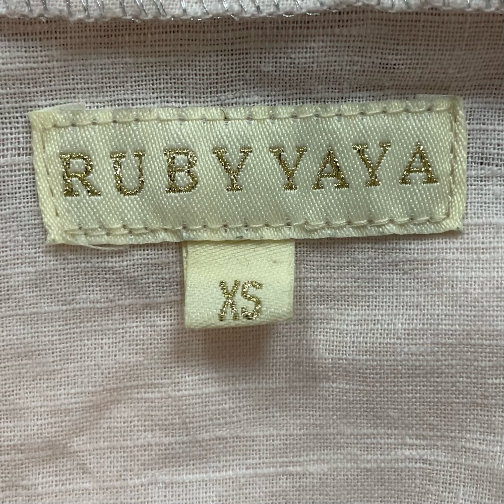 Women's RUBYYAYA ROMERO Light Pink LINEN & RAYON Embroidered SUMMER JACKET XS - Picture 6 of 7